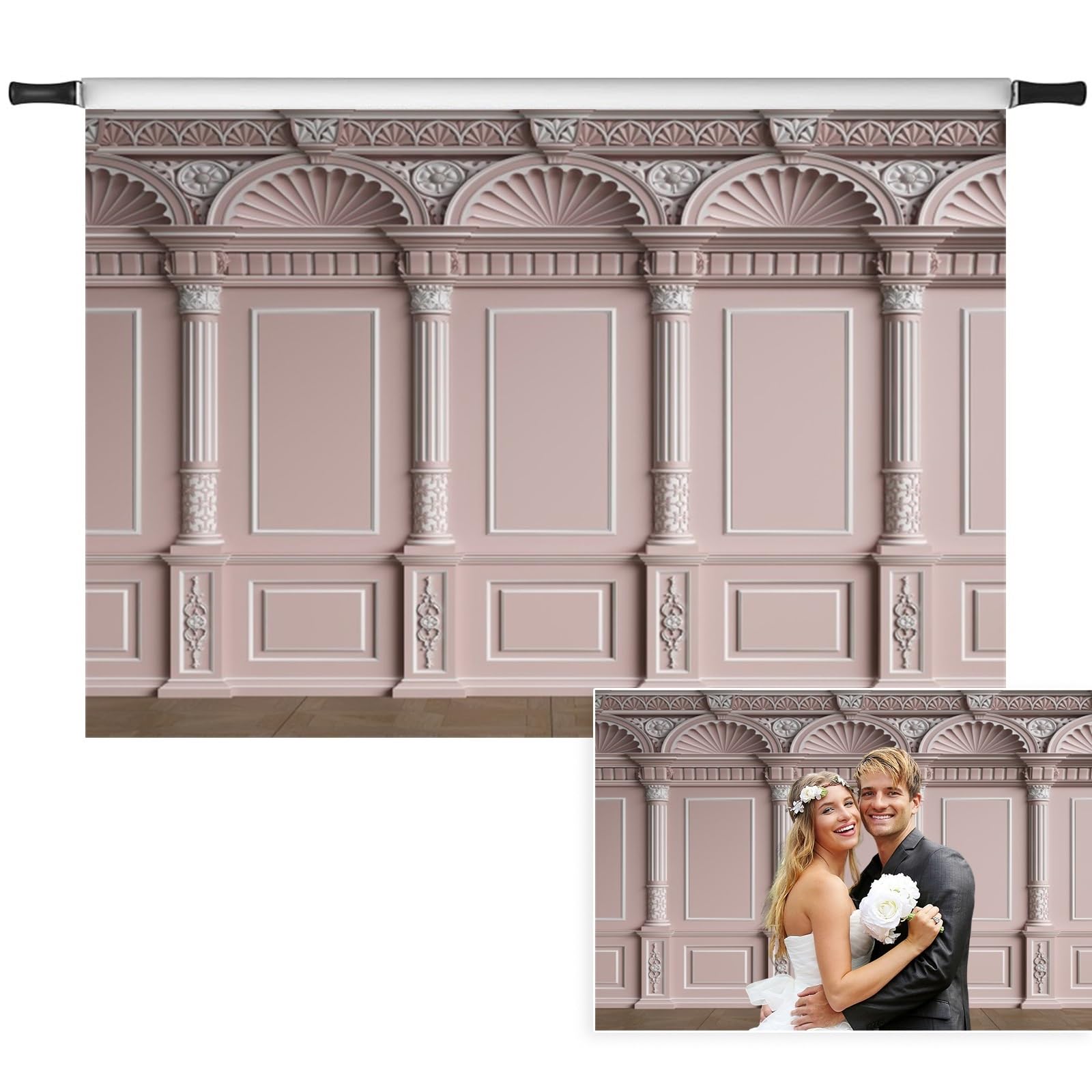 Vie Savaran 8x6ft European Wall Backdrop Vintage Medieval Carved Classic Interior Wall Retro Constructions Photography Background Birthday Party Kids