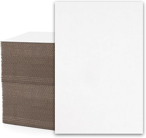 Mat Board Center, paquete de 100 hojas de cartón corrugado de 4X6, 1/16 pulgada de grosor, insertos de cartón plano para correo, embalaje y envío