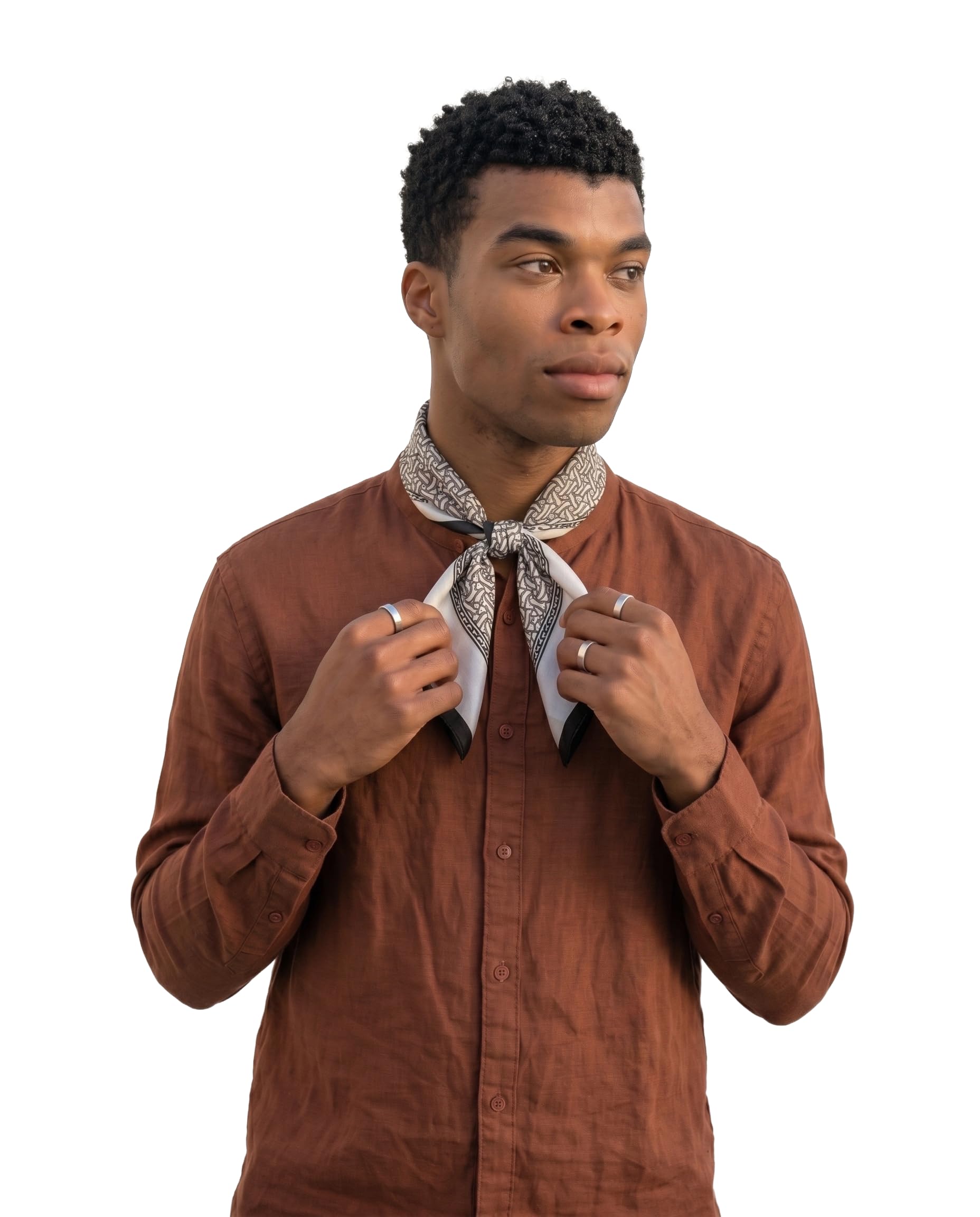Men’s Cotton Square Scarf – Geometric Digital Print Bandana (50x50 CM)-image-24