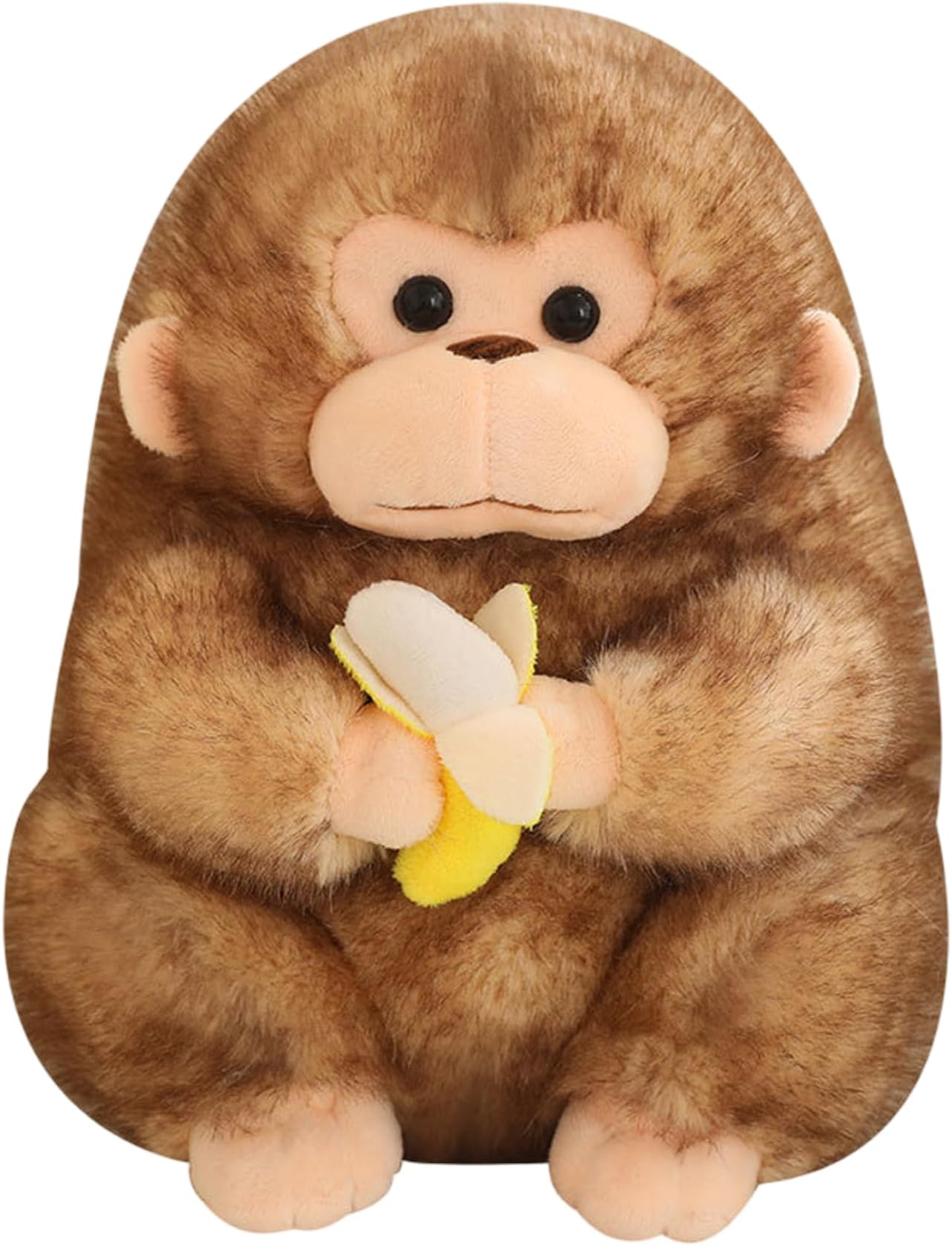 Realistic Monkey Stuffed Animal 9 Inch, Soft Cute Brown Monkey Plush Toy for Decor Cuddling Kids