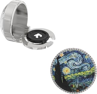 The Smart Buttons Snap-On Button Covers for Men – Starry Night Painting Design – White Gold Colour Plated Price In India