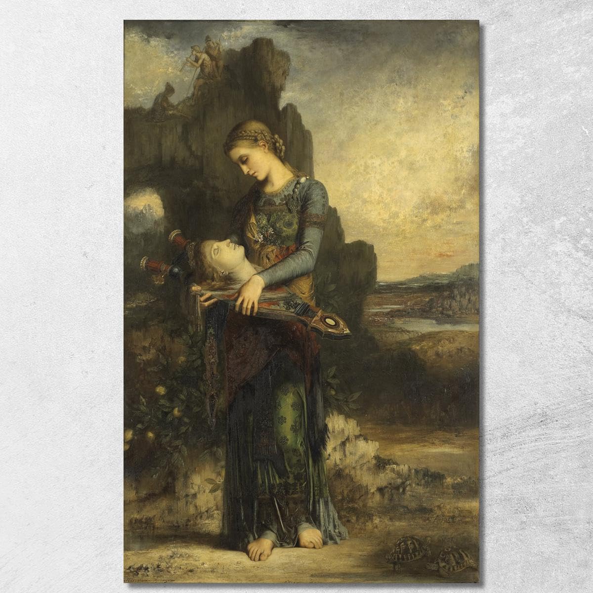 CheQuadro! Orfeo Gustave Moreau, gmr26 quadro stampa su tela, arte moderna, fine art, arredo parete, decorazione casa, pronto da appendere 75x45 cm