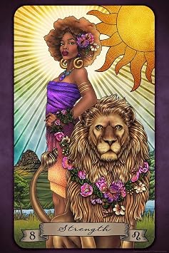 Laminated Strength Tarot Card by Brigid Ashwood Luminous Tarot Deck Major Arcana Witchy Decor New Age Diversity Poster Dry Erase Wall Art 12x18