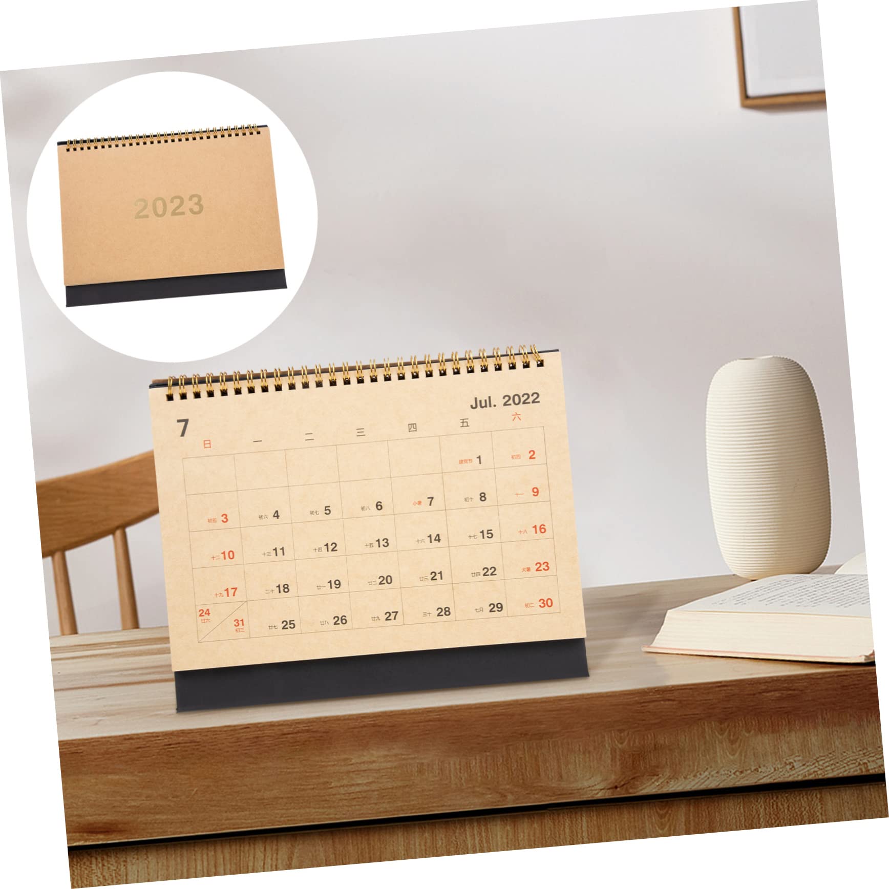 Tofficu 3pezzi Calendario Da Scrivania Cartone Kraft Con Design Elegante e Funzionale Per Ufficio e Casa Pianificatore Mensile Pratico e Decorativo