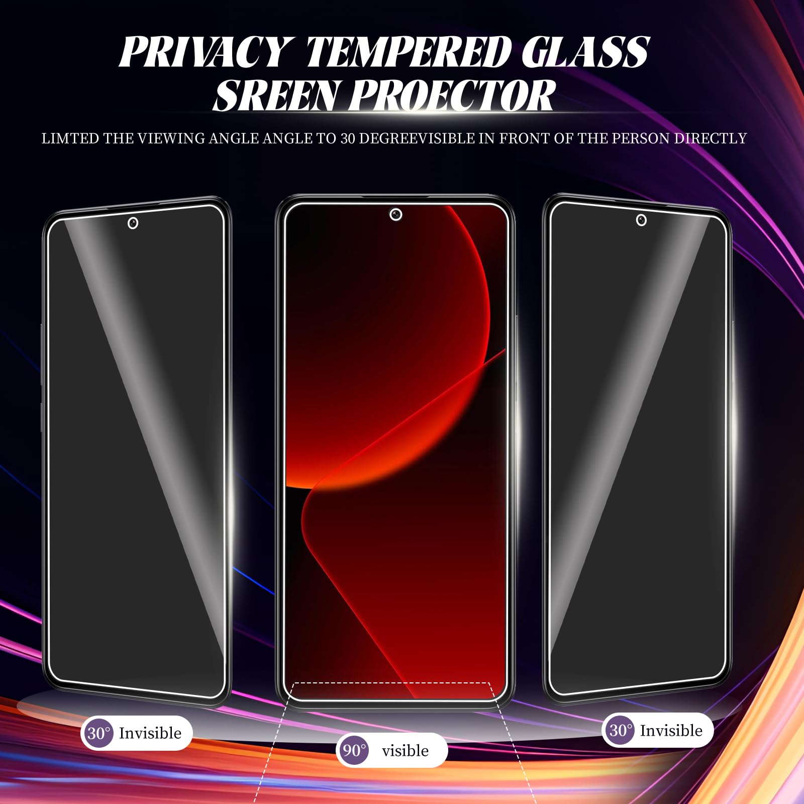 Image secondaire de Protecteur d'Écran Verre Trempé pour Xiaomi 13T - 2 Pièces, Anti Rayures et Anti Espion