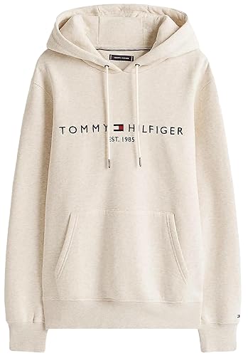 TOMMY HILFIGER Men's Iconic Fleece Embroidered Tommy Logo Pullover Hoodie Sweatshirt Collection 2024, Medium, Black