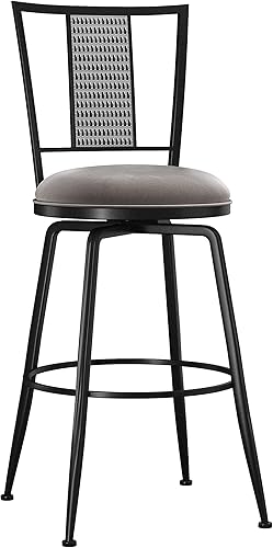 Hillsdale Queensridge Taburete giratorio de metal de altura, 30 pulgadas de alto, negro