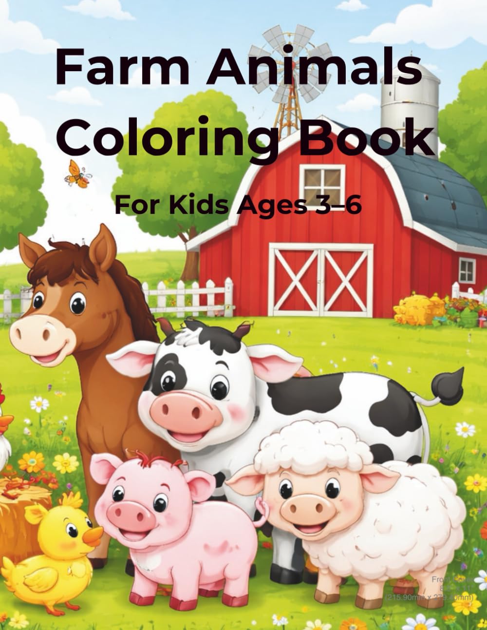 Farm Animals Coloring Book For Kids Ages 3–6