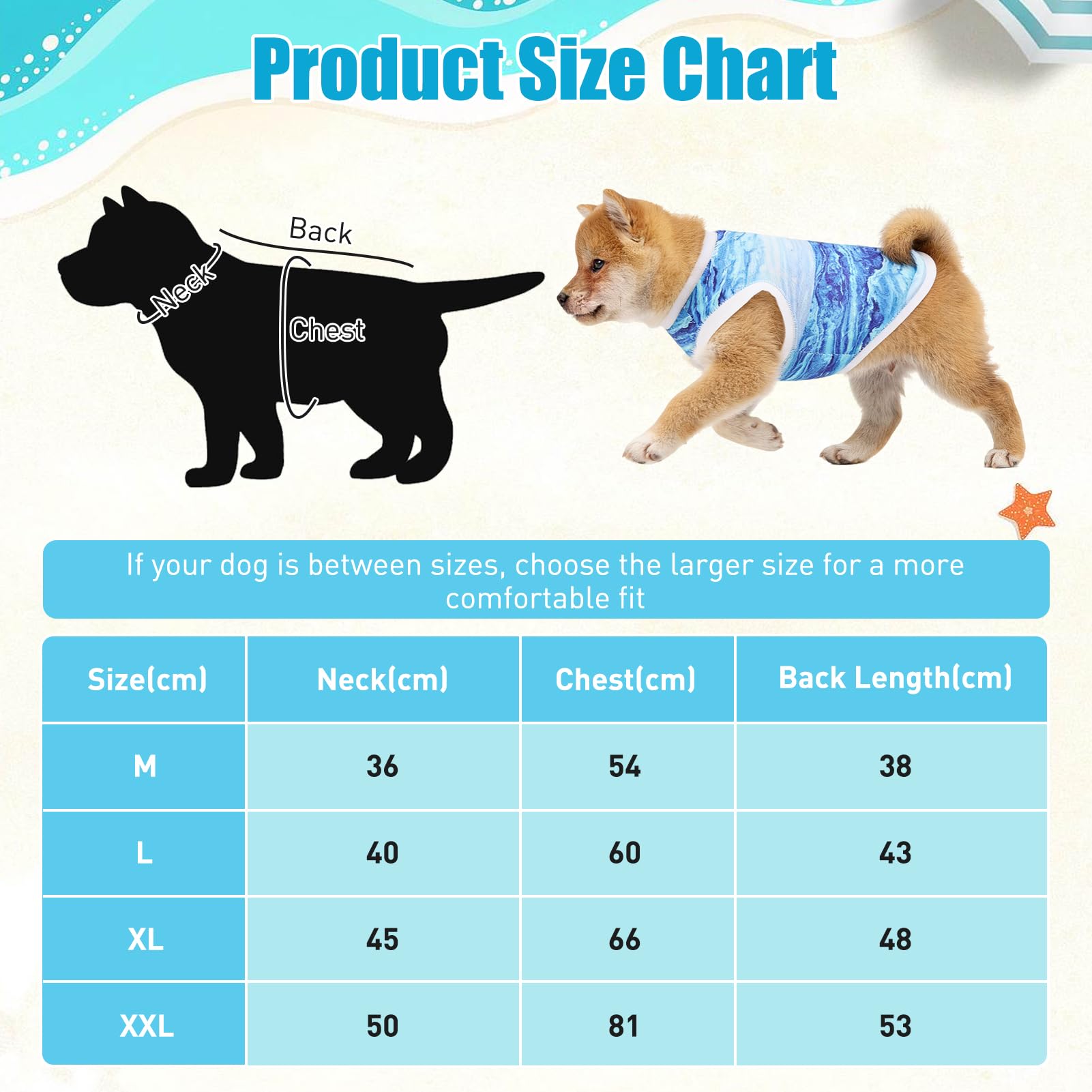 Gilet Rafraîchissant pour Chien, Respirant Manteau Rafraichissant Chien, Doux et Confortable Gilet de Refroidissement pour Chiens de Petite et Moyenne Taille (Bleu-M)