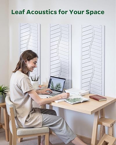 Miniatura 7 de Paneles acústicos para paredes, techos y puertas, paquete de 6 paneles autoadhesivos absorbentes de sonido, azulejos decorativos de 17 x 12 x 0.4