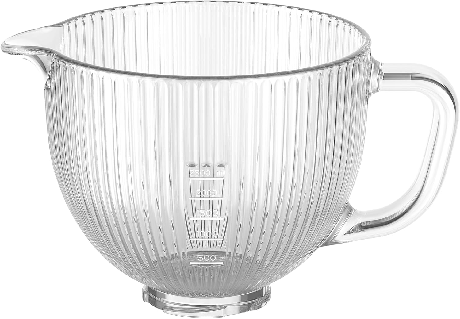 InnoMoon Glass Mixer Bowl for KitchenAid Stand Mixers, 5Qt Mixing Bowl Replacement for Kitchen Aid 4.5-5Quart Tilt-Head Stand Mixers with Handle & Clear Measurement Markings