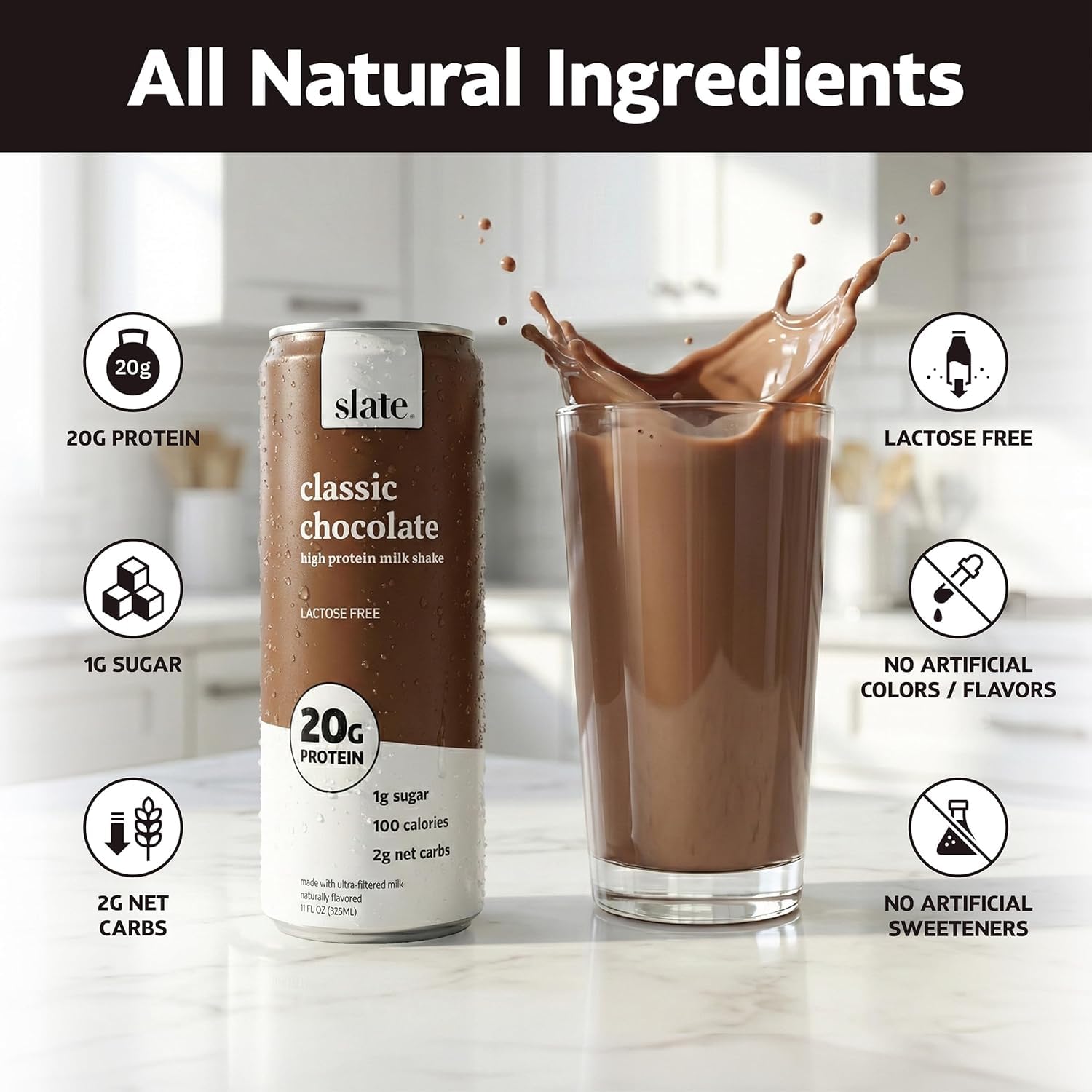 Slate Milk - High Protein Milk Shake - Classic Chocolate - Lactose