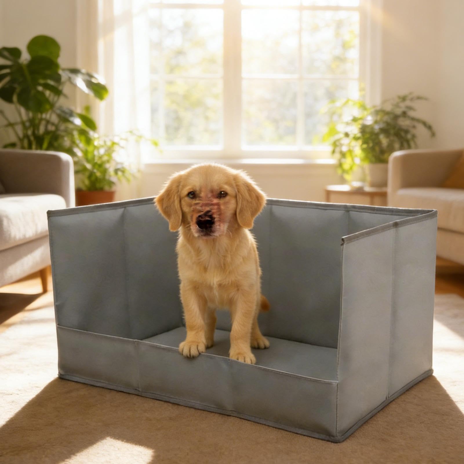 l para Perros de Interior Inodoro Plegable Portátil de Mascotas con Paredes | Estación de y Inodoro de Perros de Interior Para Limpieza y Mantenimiento en Balcón, Patio y Apartamento