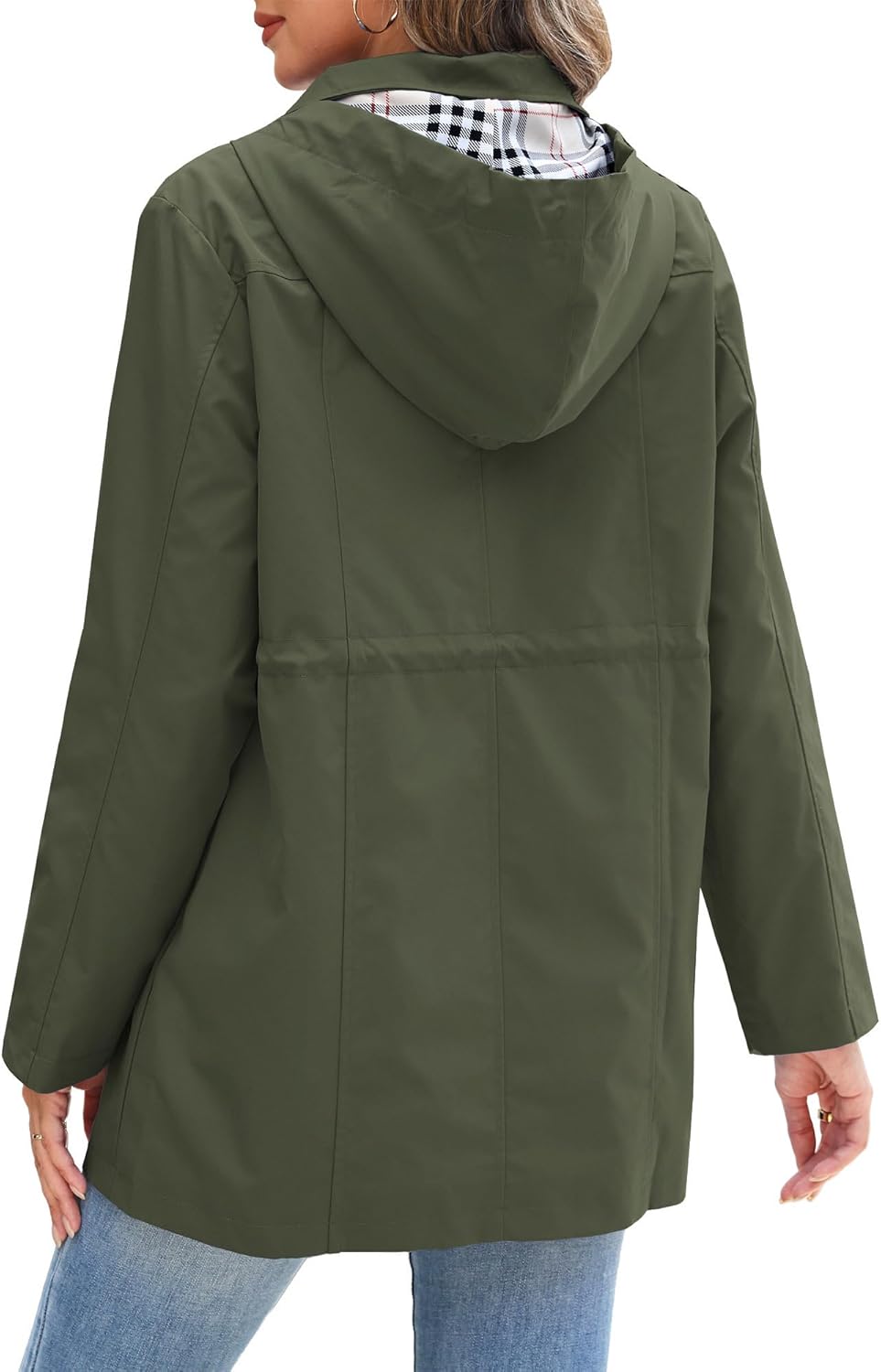RUMIA Raincoat Women Waterproof Long Hooded Trench Coats Lined Windbreaker Jackets for Women 2026 S-2XL - Image 5
