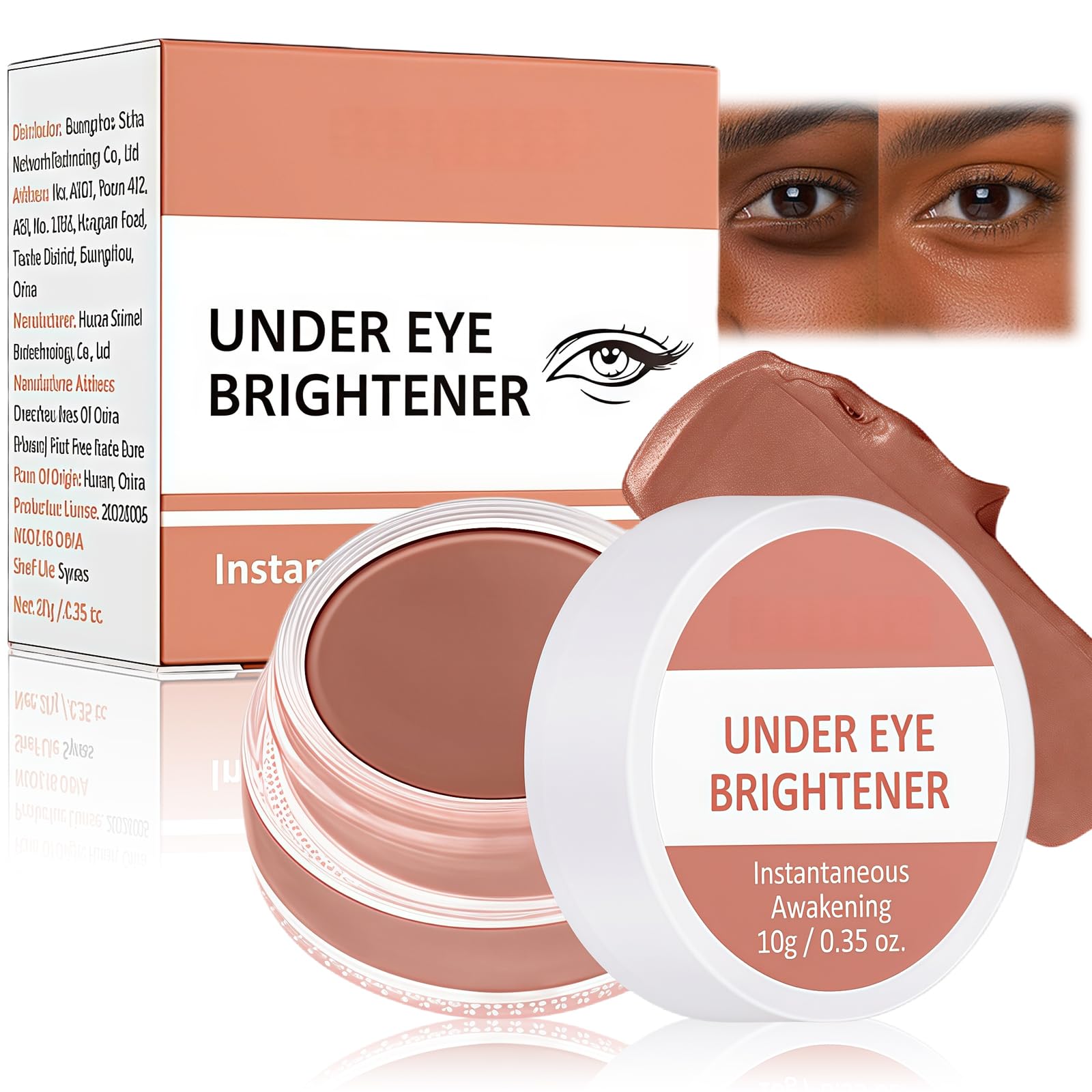 Full Coverage Under Eye Brightener and Concealer, Long Lasting, Correcting Cream for Dark Circles and Spots