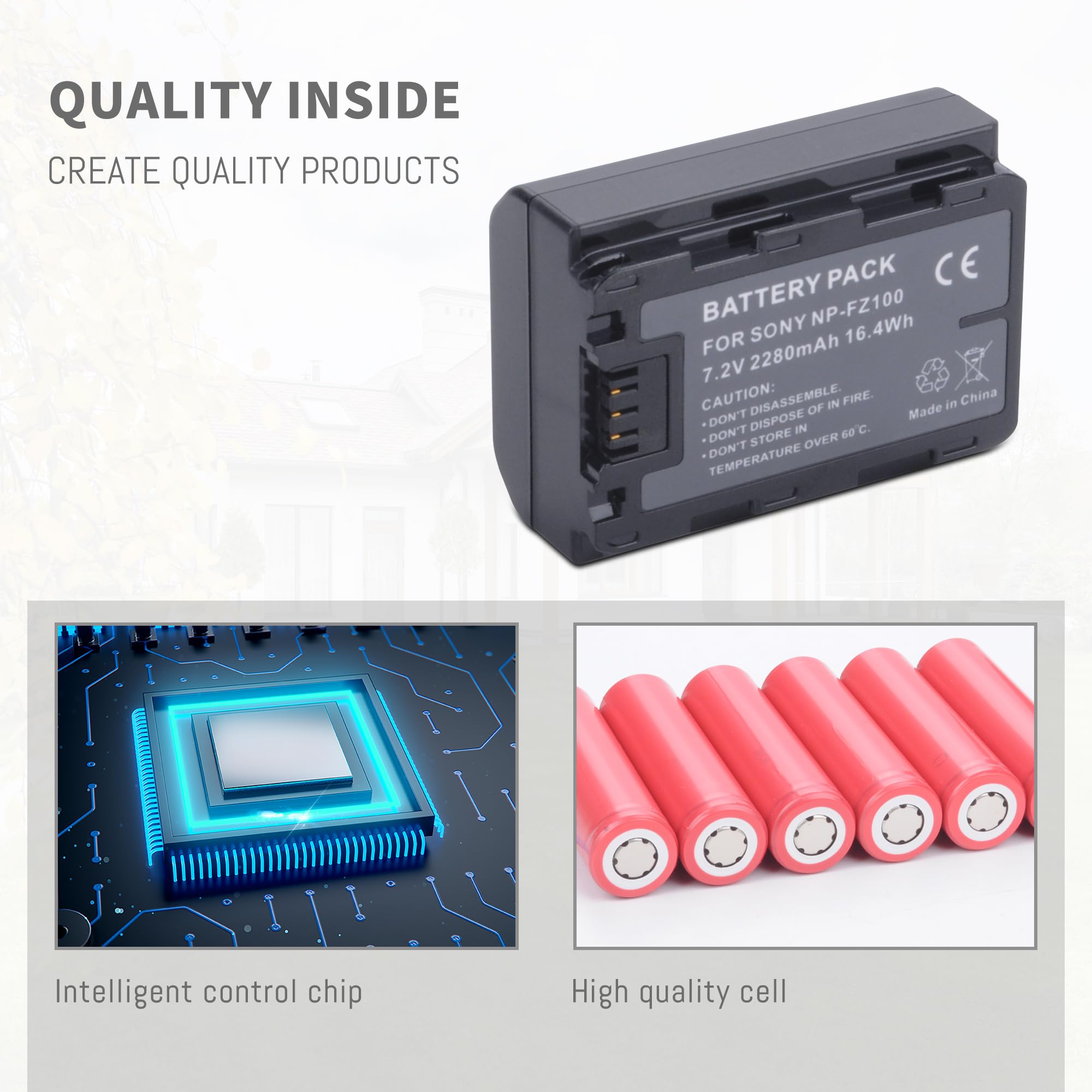 Amazon.com: 2-Pack NP-FZ100 Battery replacement Compatible for