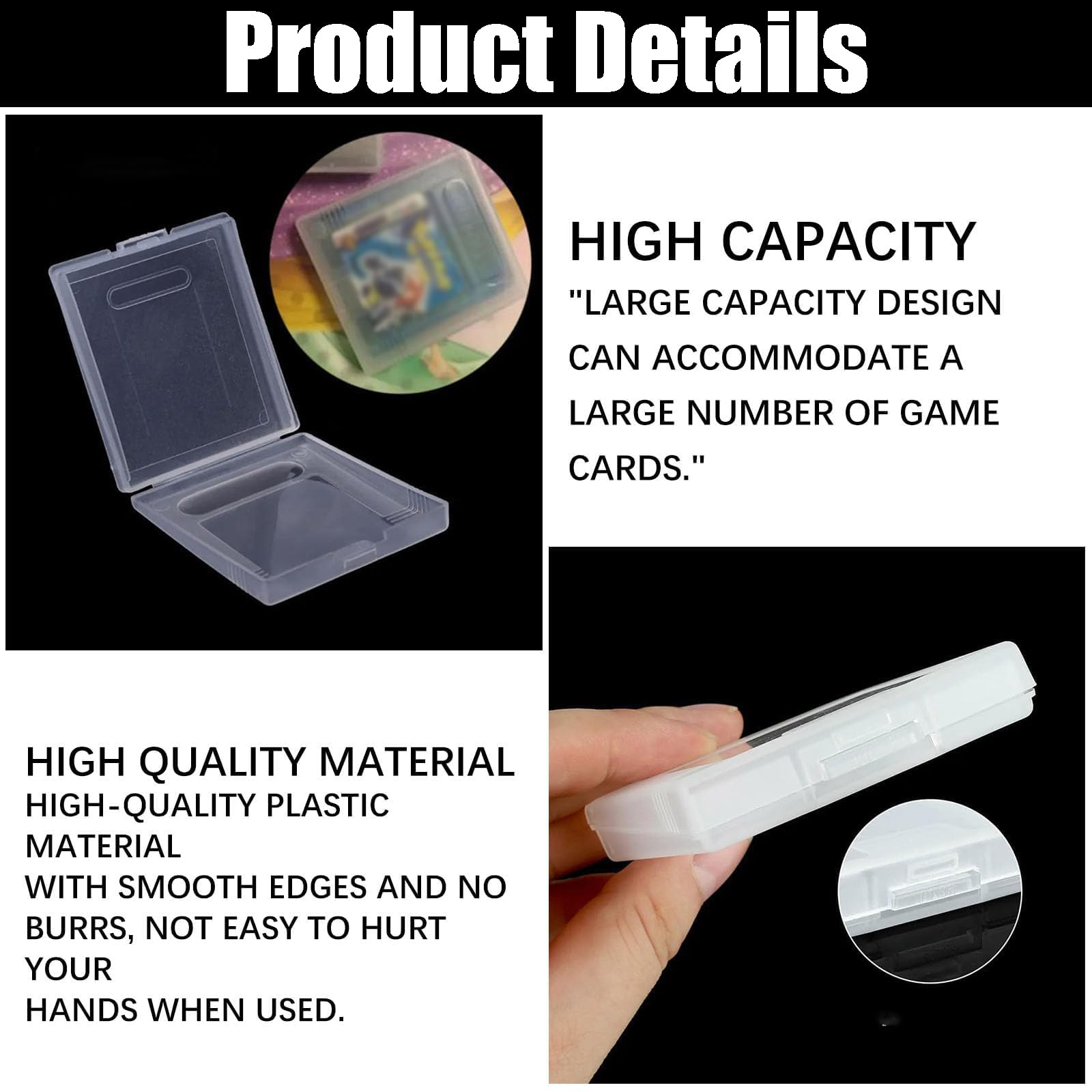 ShanBye Protective Game Cartridge Case,9 PCS Clear White Protective Game Cartridge Case Storage Box Dust Cover Storage Box Compatible with GameBoy Color GBC GB GBP - Image 3