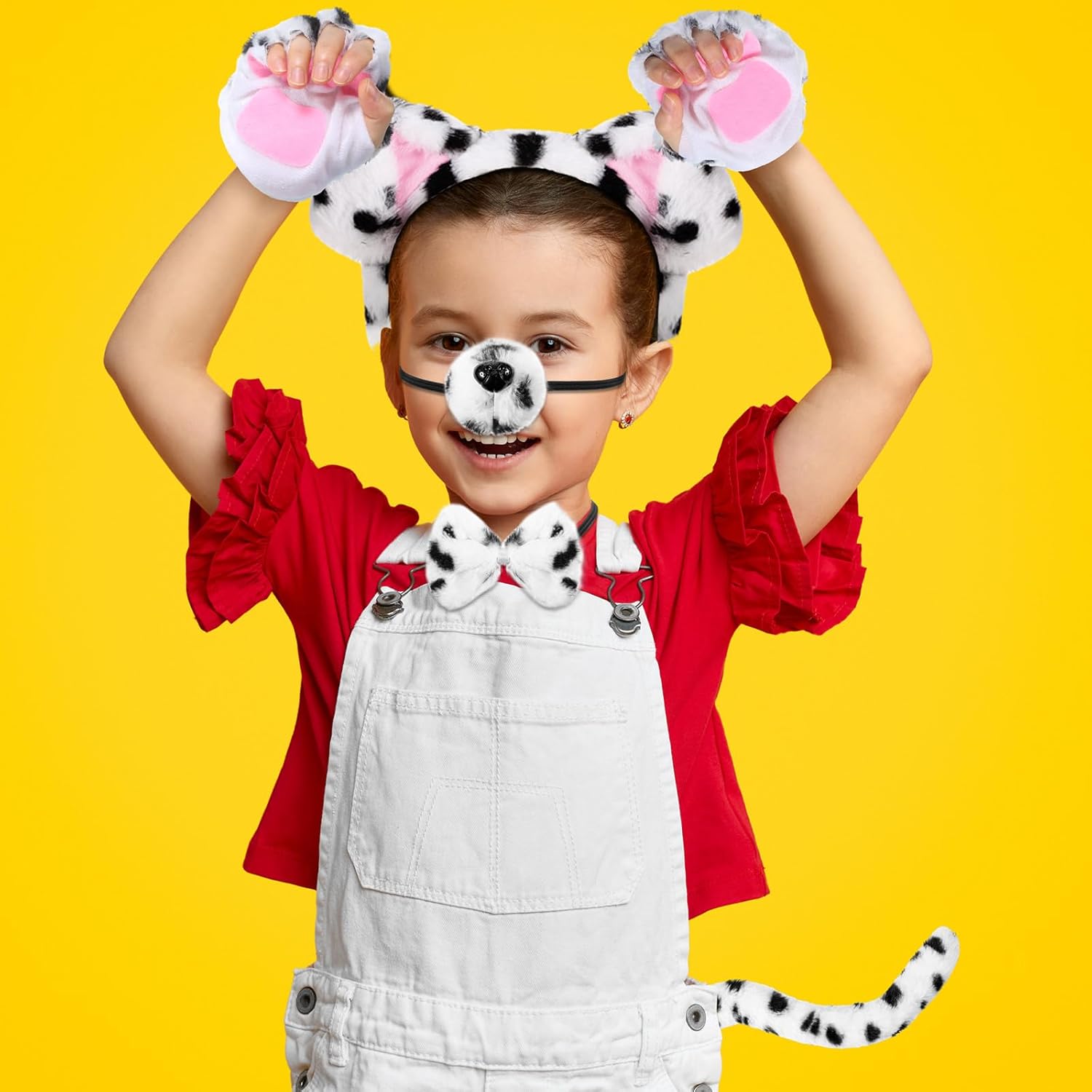 Syhood Puppy Dog Costume Set Kids Dog Ears Headband Bowtie Nose Tail Paw Gloves Puppy Costume Accessories for Carnival - Image 5