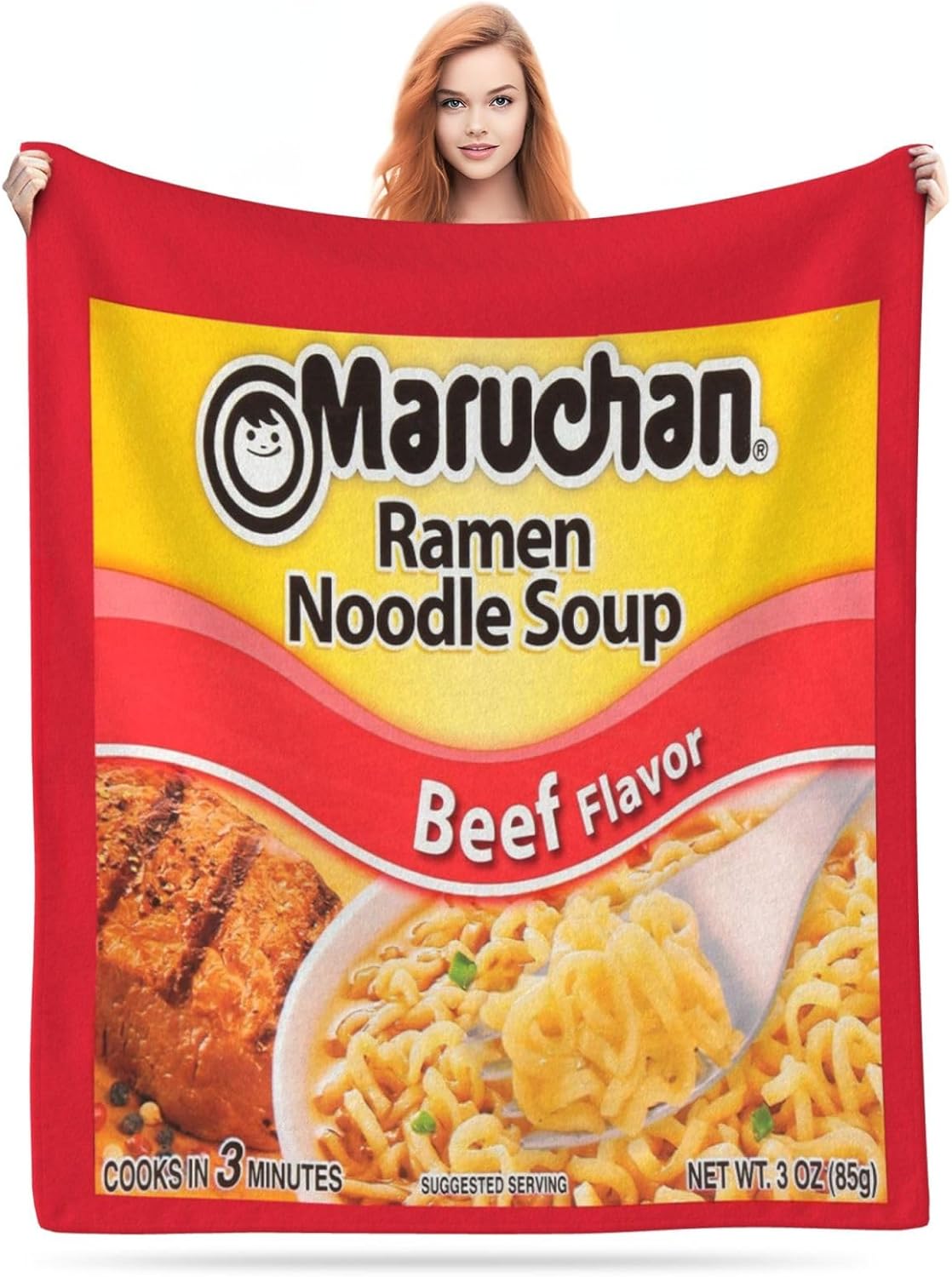 Ramen Throw Blanket 40"x50" Instant Ramen Noodle Soup Beef