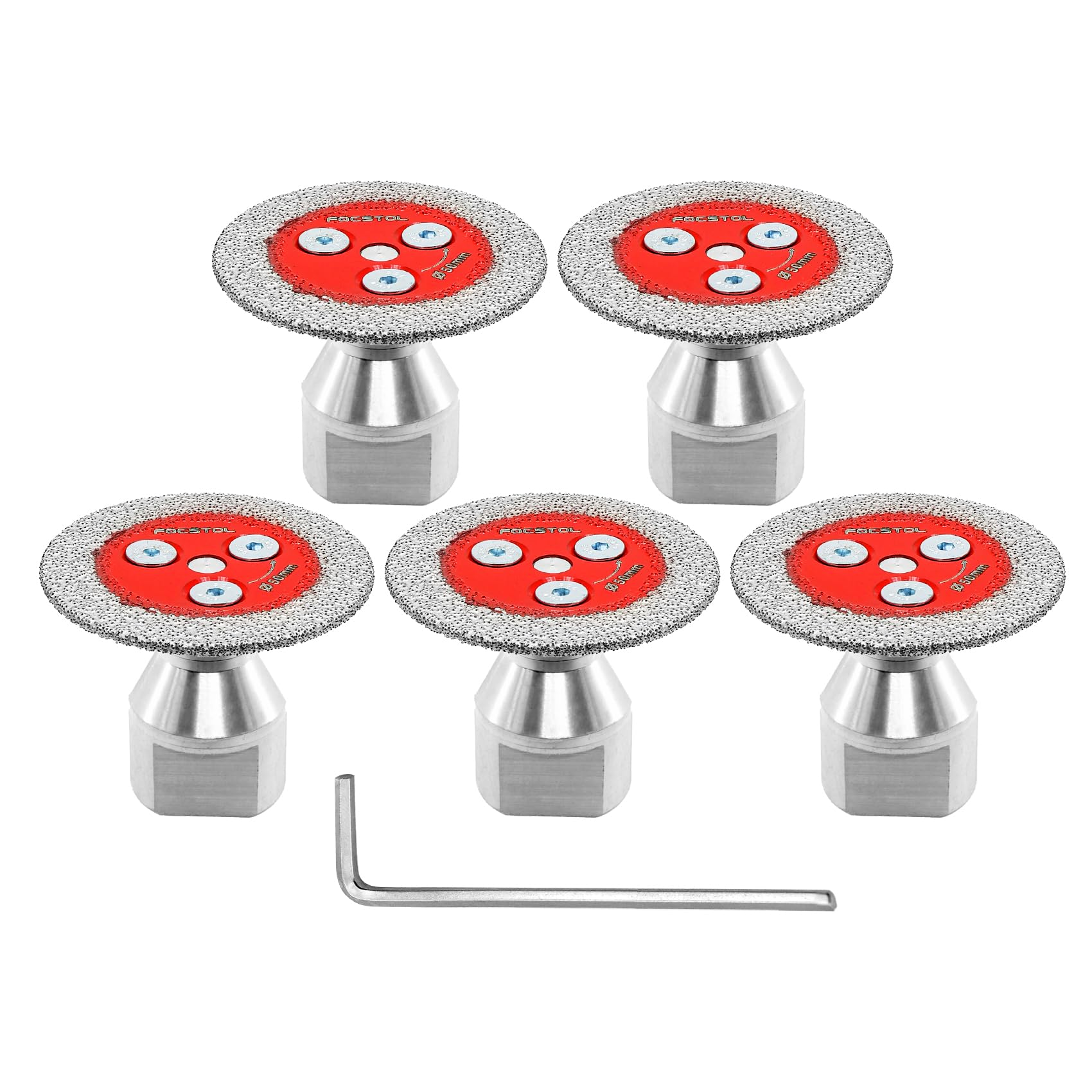 FOCSTOL Mini Diamant Trennscheibe Fliesen - 5 Stück 50mm Diamant Fliesenscheibe mit M14 Flansch für Marmor Granit Kunststein Porzellanfliesen Keramik