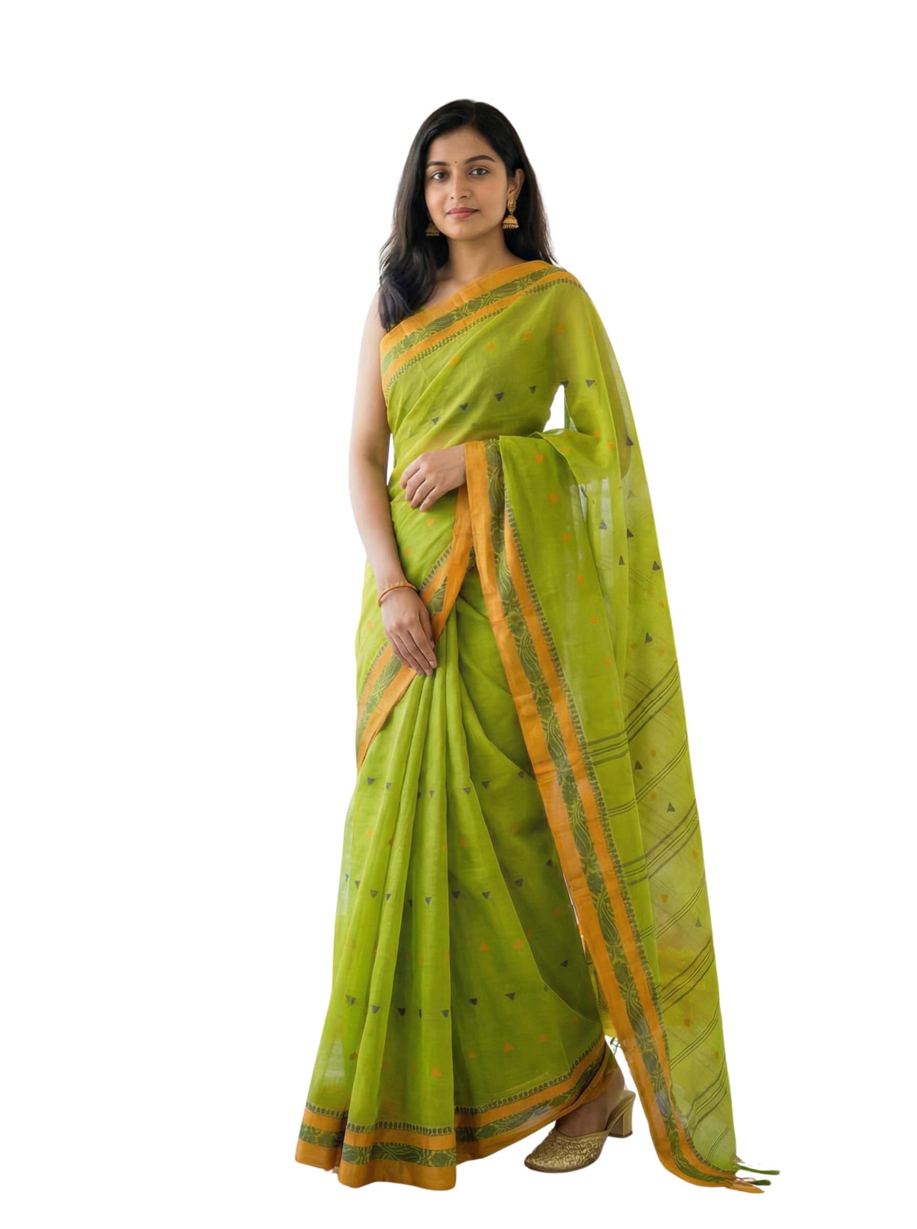 woodentant Women’s Pure Cotton Tant Saree Without Blouse Piece | Lightweight Soft Bengali Tant Saree | Saree for Women-picture-40
