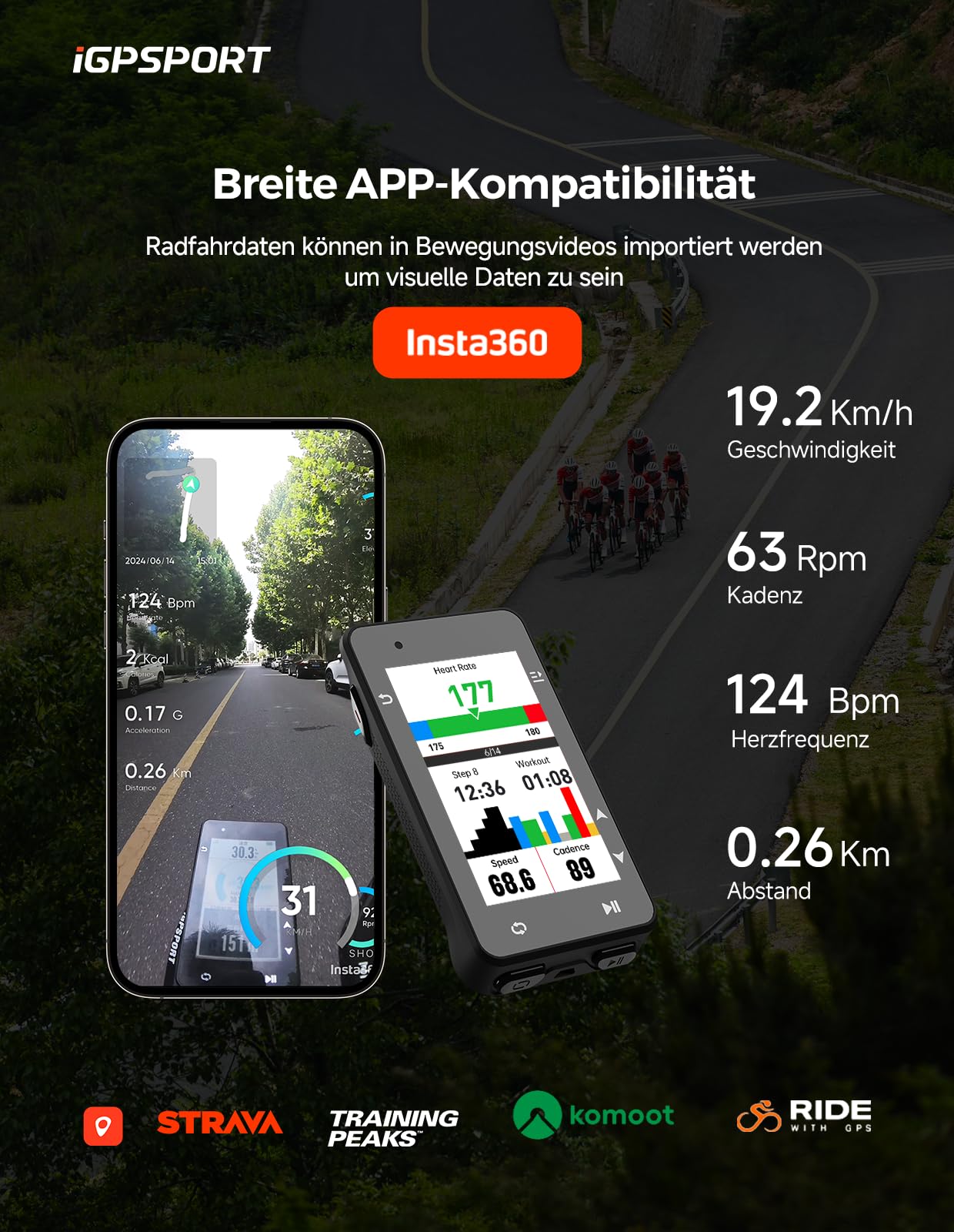 iGPSPORT iGS630S Licznik Rowerowy, Inteligentna Nawigacja Mapowa, Funkcja Wspinaczki, Bezprzewodowe Urządzenie GPS, Pamięć 16 GB, Ekran 2,8 Cala, Wodoodporna Konstrukcja