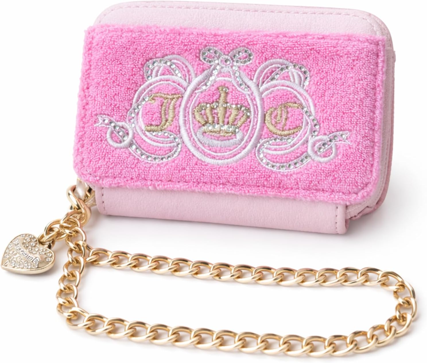 Juicy Couture Women's Square Zip Around Wallet with Wrist Strap (Lovers Pink Lemonade)