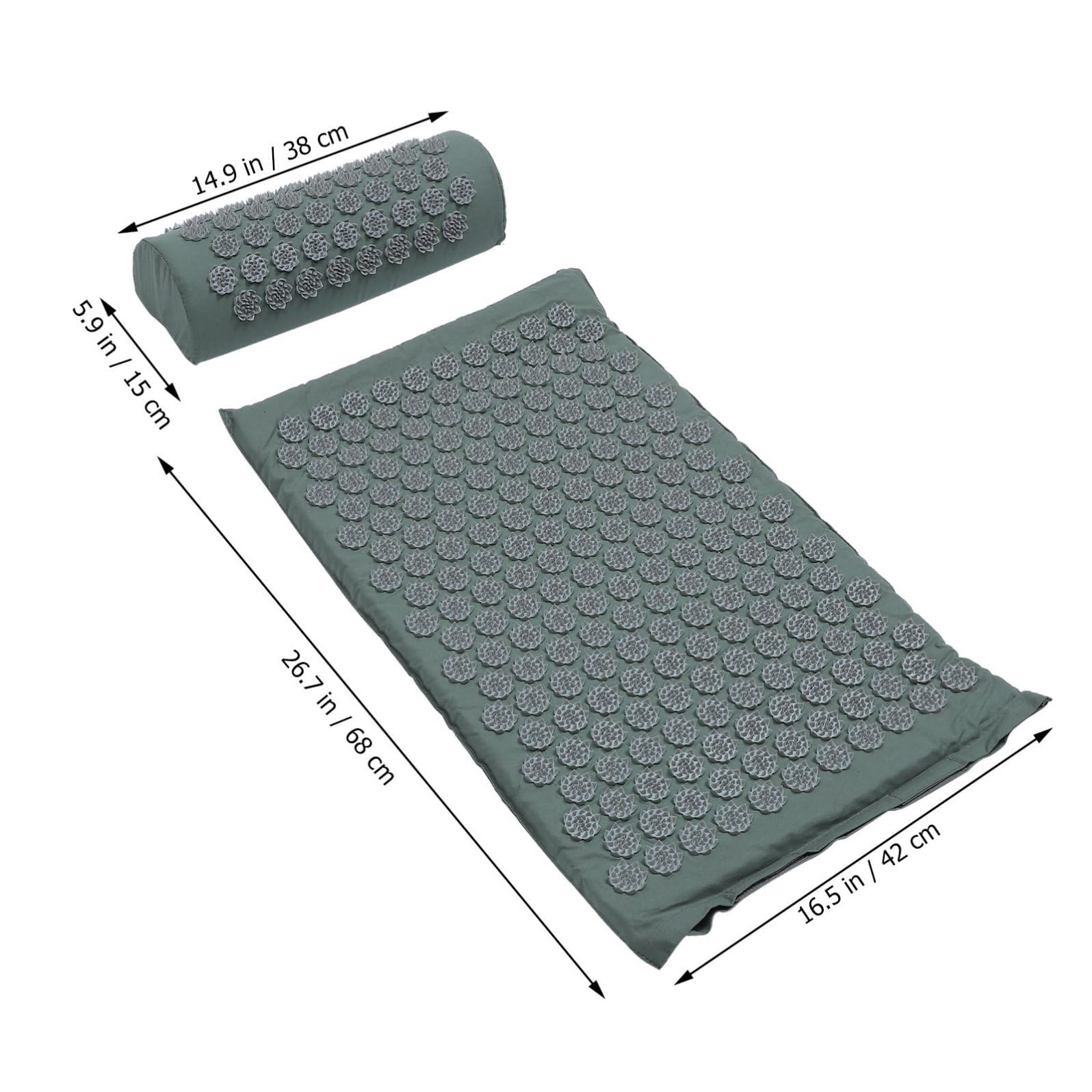 2 Piezas Esterilla de Acupresión Almohada de Masaje Cómoda | Lavable, Algodón y Abs, Conjunto con Accesorios Incluidos, Diseño Seguro para Uso Relajante