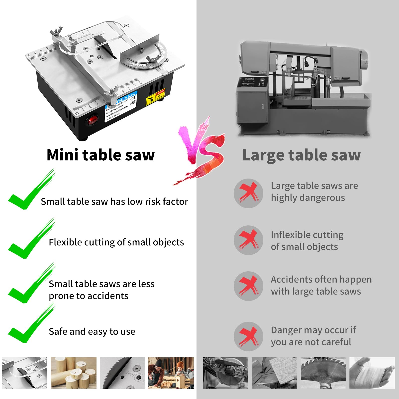 Mini Scie Circulaire De Table Multifonctionnelle 96W 5000 Rpm Portable 7 Vitesses Table Saw Machine