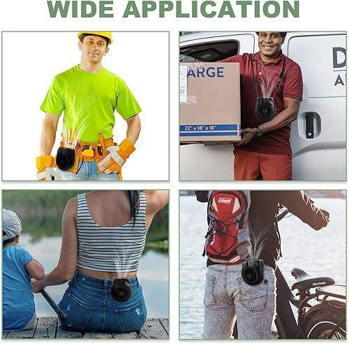 Miniatura 6 de Ventilador de cintura portátil ventilador de clip alimentado por batería de 6000 mAh ventilador portátil con tiempo máximo de trabajo de 23 horas