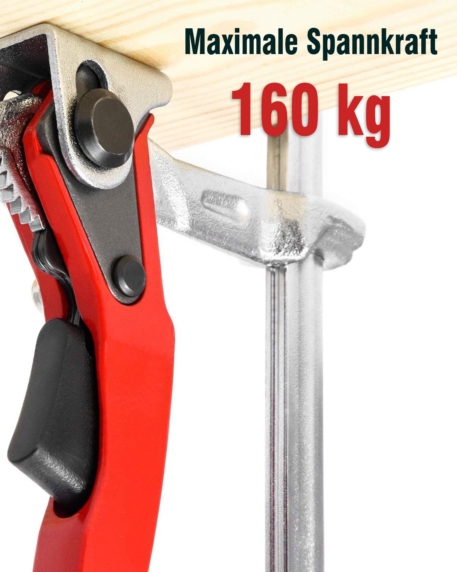Abrazaderas de Tornillo Riel GuíA 160 X 60 mm: 2 Pcs Abrazadera de Tornillo de Acero Entero Resistente Y Duradero, Corte Preciso Para Lijado, CarpinteríA, FijacióN de Riel GuíA Diverser Herstell