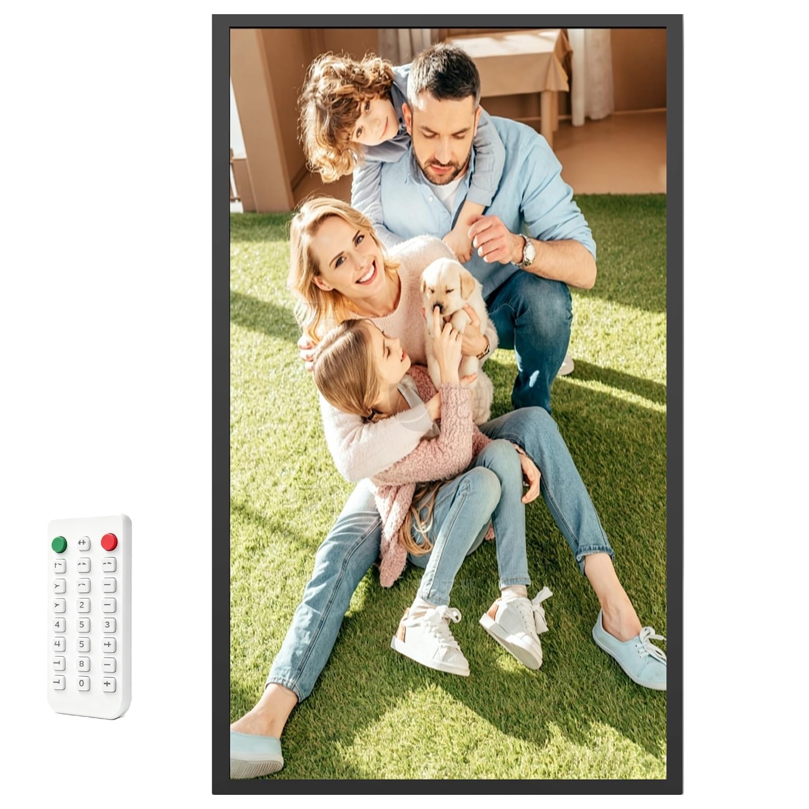 32 In Digital Picture Frame, Large Digital Photo Frame, 64GB Storage, 1920 x 1080, Anti-Glare Non-Touch, for Displaying Photos, Videos and Promotional Content Indoors(Black,64GB)