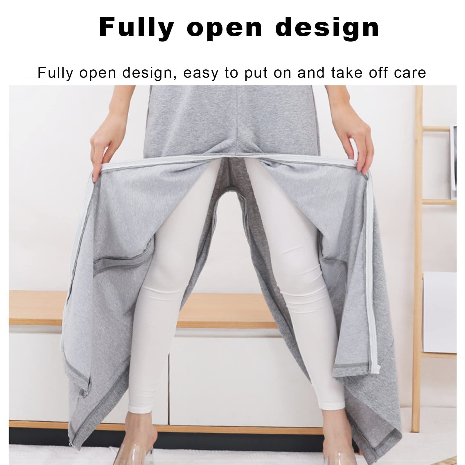 LSRFXF Abiti Per La Cura Del Paziente, Completamente Aperti Cerniera Pantaloni Pazienti Vestiti, Pantaloni Per Catetere Ospedale Home Care Aiuto Infermieristico Per Frattura Anziani