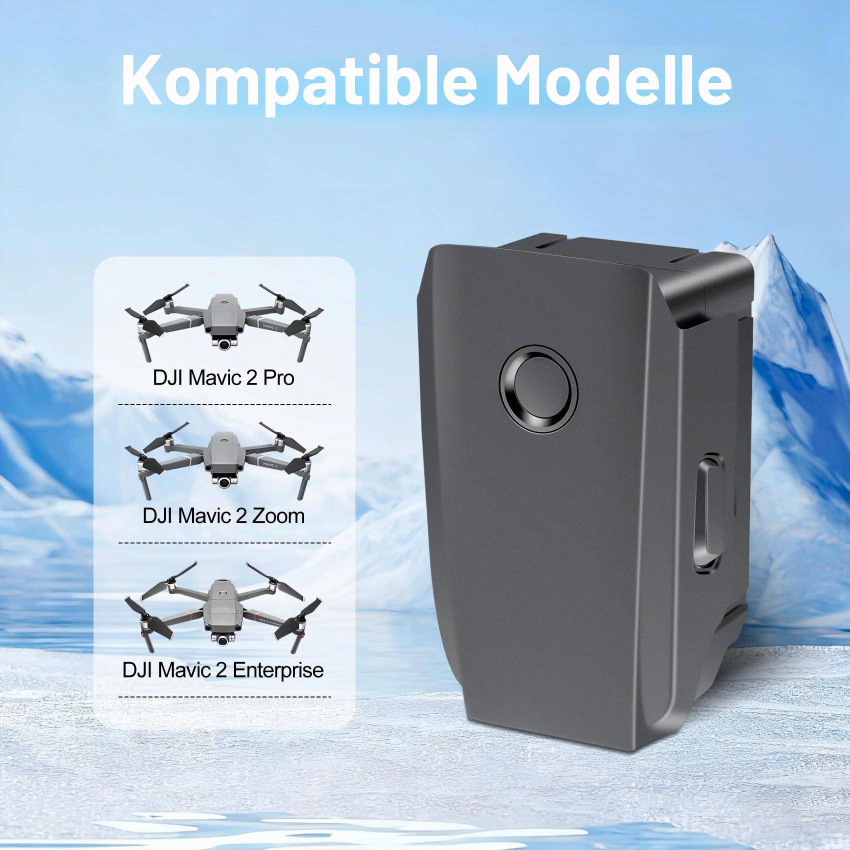 1 Stück 3850mAh Intelligent Flight Mavic 2 Akku, kompatibel mit Mavic 2 Pro, Mavic 2 Zoom, Mavic 2 Enterprise Advanced Drohne, Maximale Flugzeit 30 Minuten