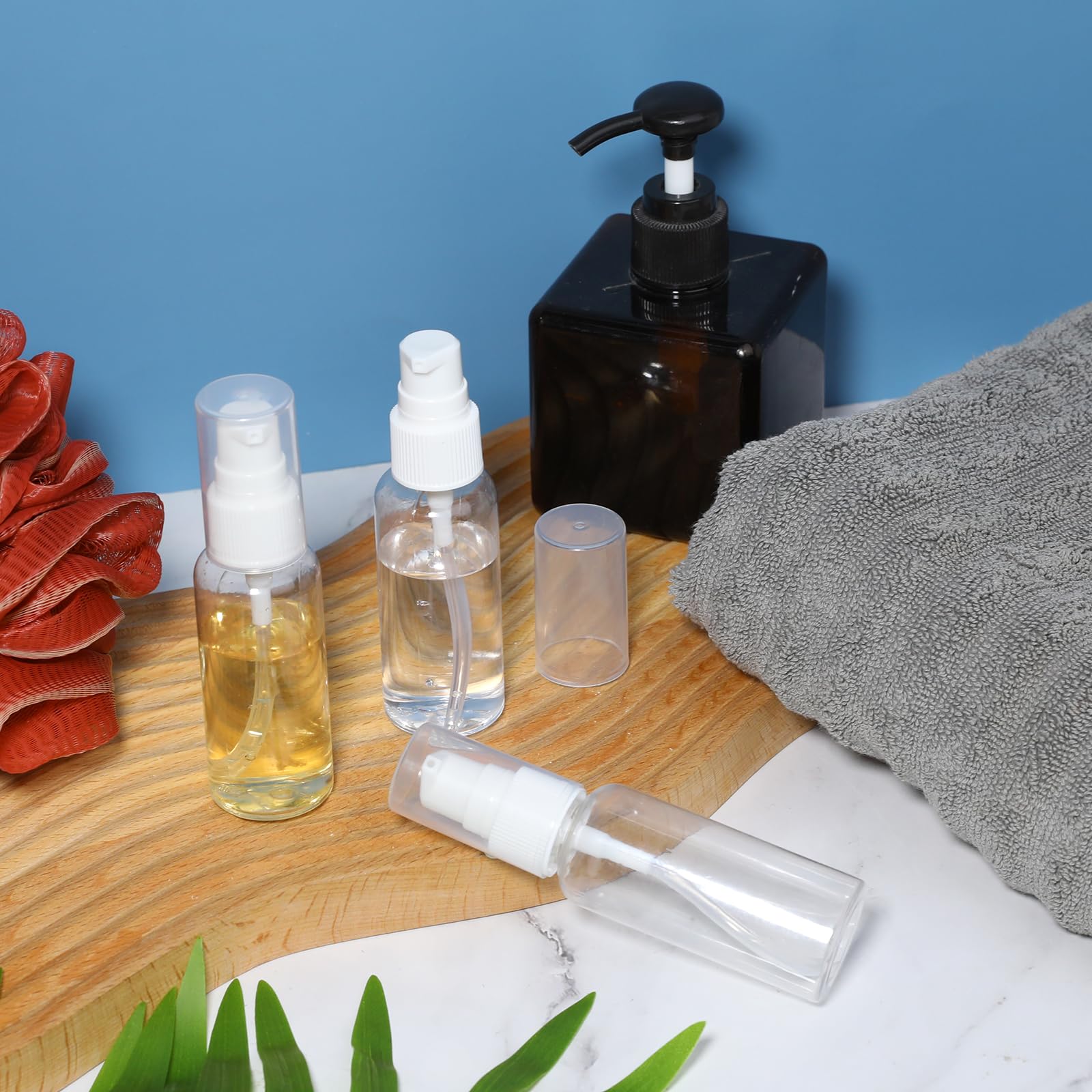 4 sztuki bezpowietrznych butelek z pompką, 100 ml, przezroczyste, puste, kremowe, butelki podróżne, do napełniania, z tworzywa sztucznego, do wielokrotnego napełniania, do kosmetyków, szamponu