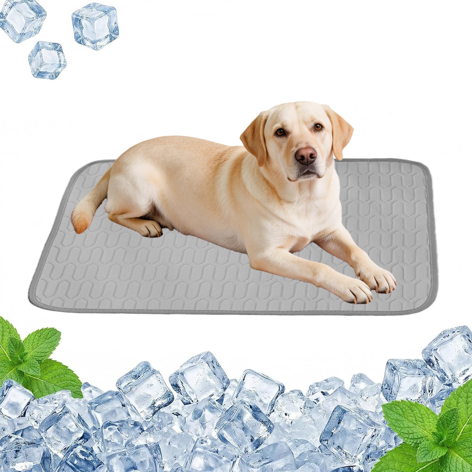 Kühlmatte für Hunde Katzen Haustiermatte aus Eisseide, Selbstkühlend Hundematte Hundebett, Faltbar Kältematte für Haustiere, Pet Cooling Mat für Sommer Drinnen Draußen - 55 * 70CM