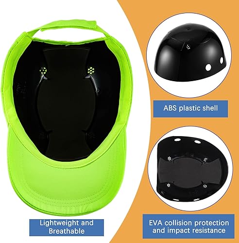 Miniatura 6 de Henoyso 3 piezas de gorra de béisbol estilo casco de seguridad transpirable ligero sombrero de seguridad para hombres y mujeres, cómodo gorro de