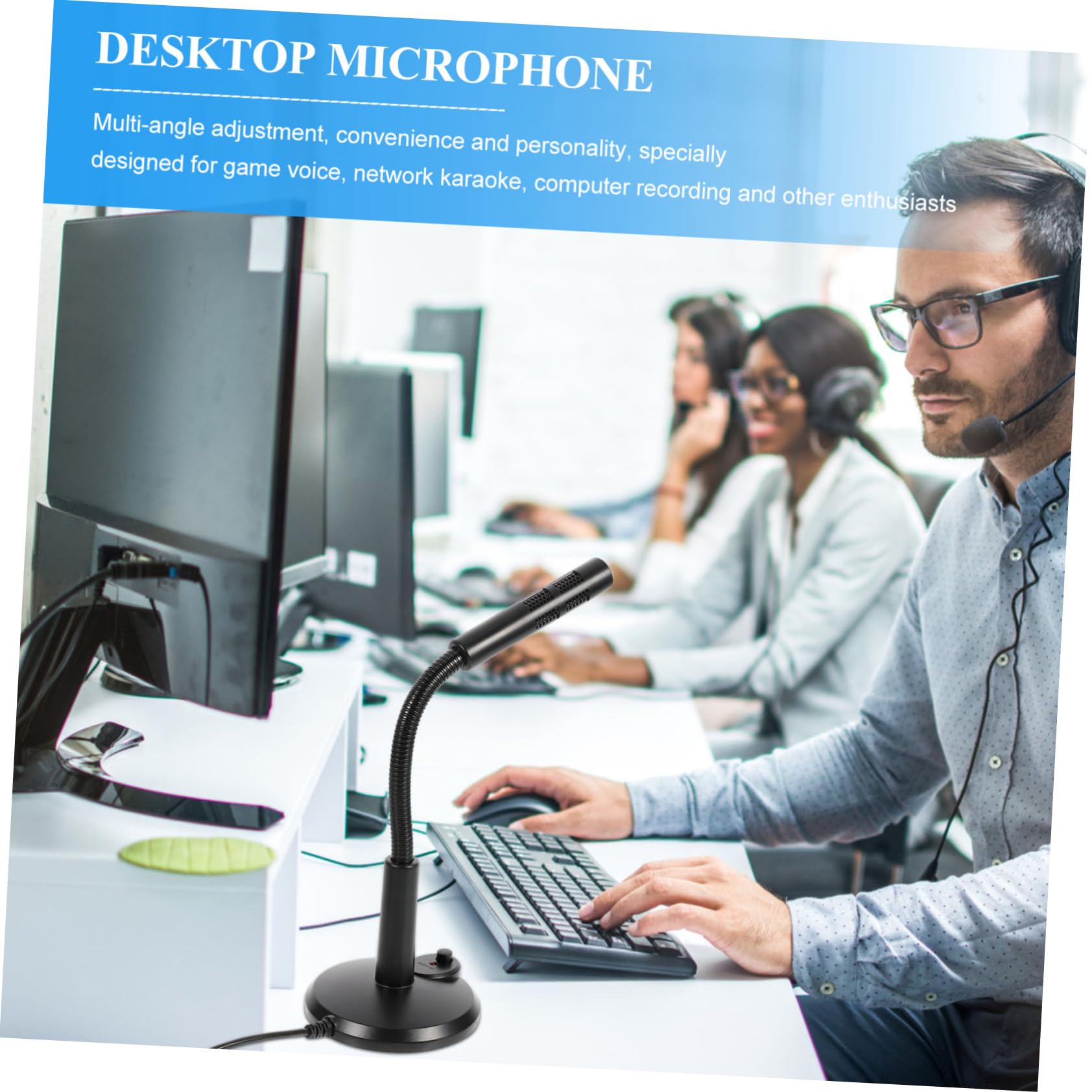 Happyyami USB Microphone for Desktop Lightweight Computer Mic for Streaming and Voice Chat Accessory with Simple Design for All Activities