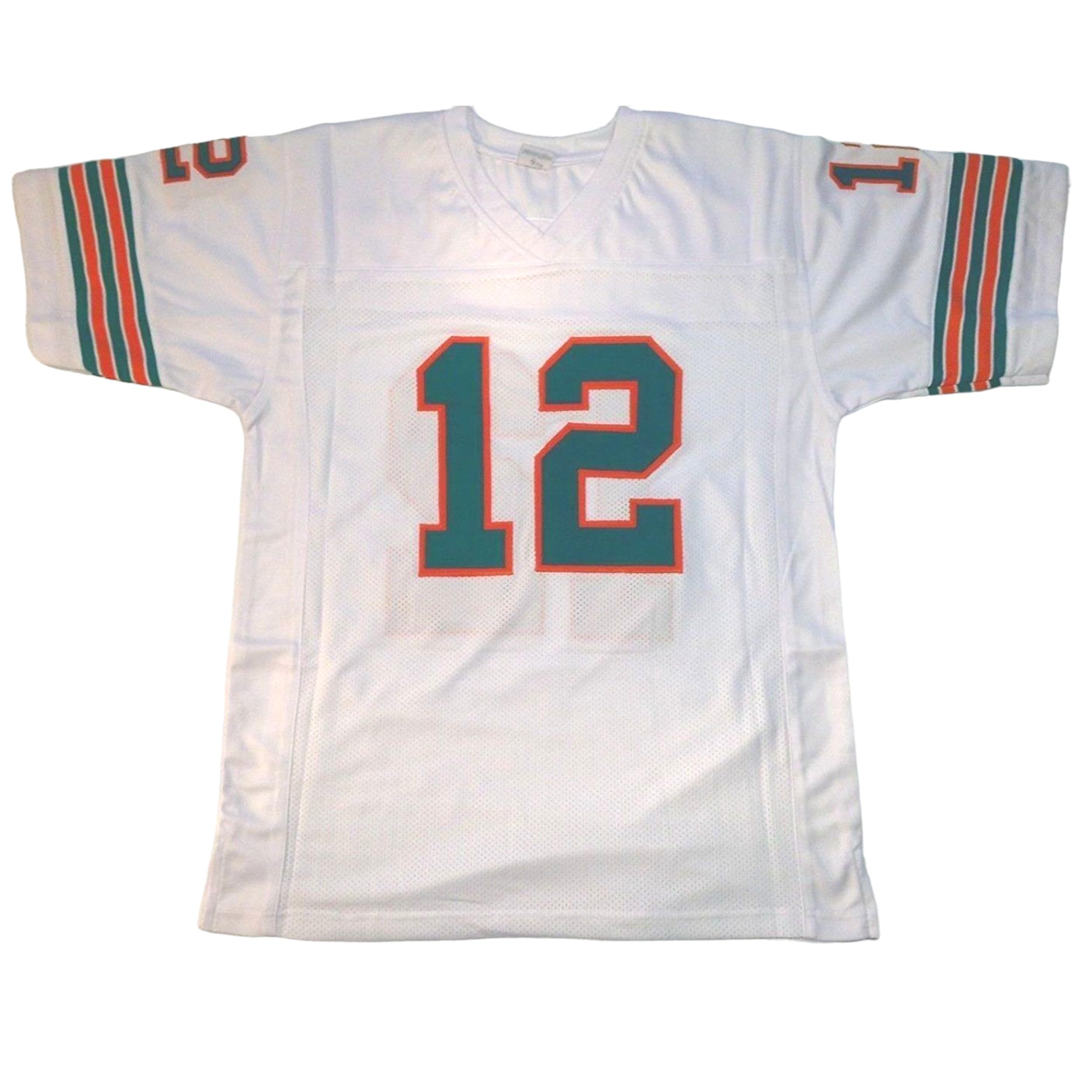 Generic Bob Griese White Jersey Stitched Custom Football New No Brand/Logos (US, Alpha, Medium, Regular, Regular, White)