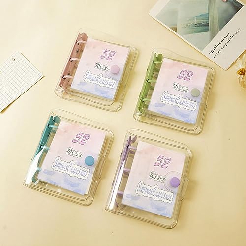 Carpeta de ahorro de 4 piezas, desafío de ahorro de 52 semanas, mini desafío de ahorro de carpeta, libro de desafío de ahorro de dinero, carpeta de