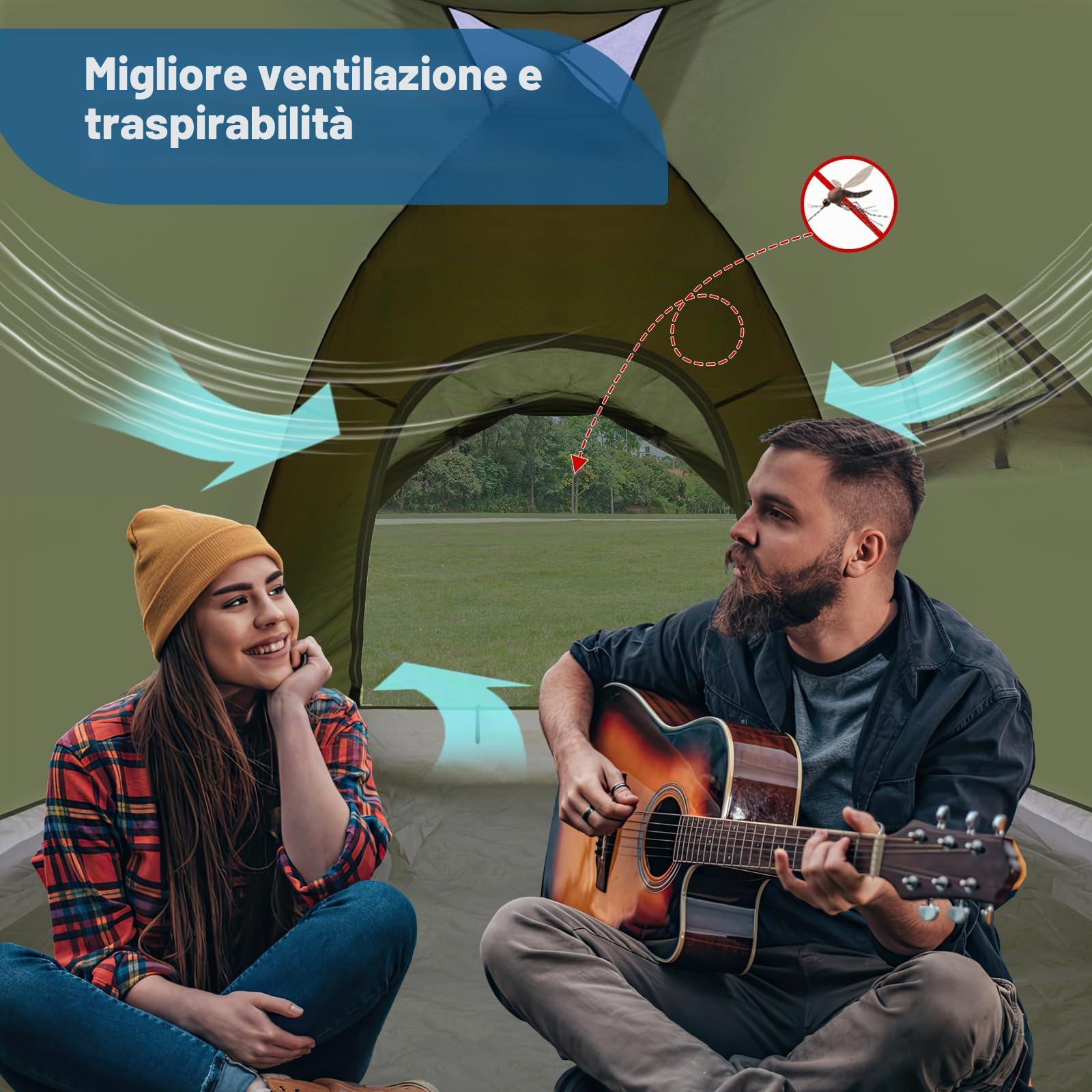 Tenda da campeggio Ultraleggera per 2-4 persone Tent Impermeabili PU5000 3-4 Stagioni per Trekking e Attività All’aperto 2025