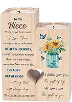 Vista 7 de Portavelas con impresión de doble cara, regalos para tía de sobrinas y sobrinos, regalos del Día de la Madre, Navidad y cumpleaños para tía