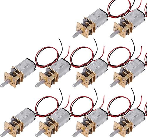 10 unids Mini N20 Motor de engranajes DC 3V-9V velocidad lenta caja de engranajes de metal completo DIY robot coche nuevo