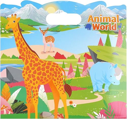Libro de calcomanías de animales reutilizables para niños pequeños y niños  Edades 2-4, 3-5  Actividad de calcomanías de gelatina para niños y niñas
