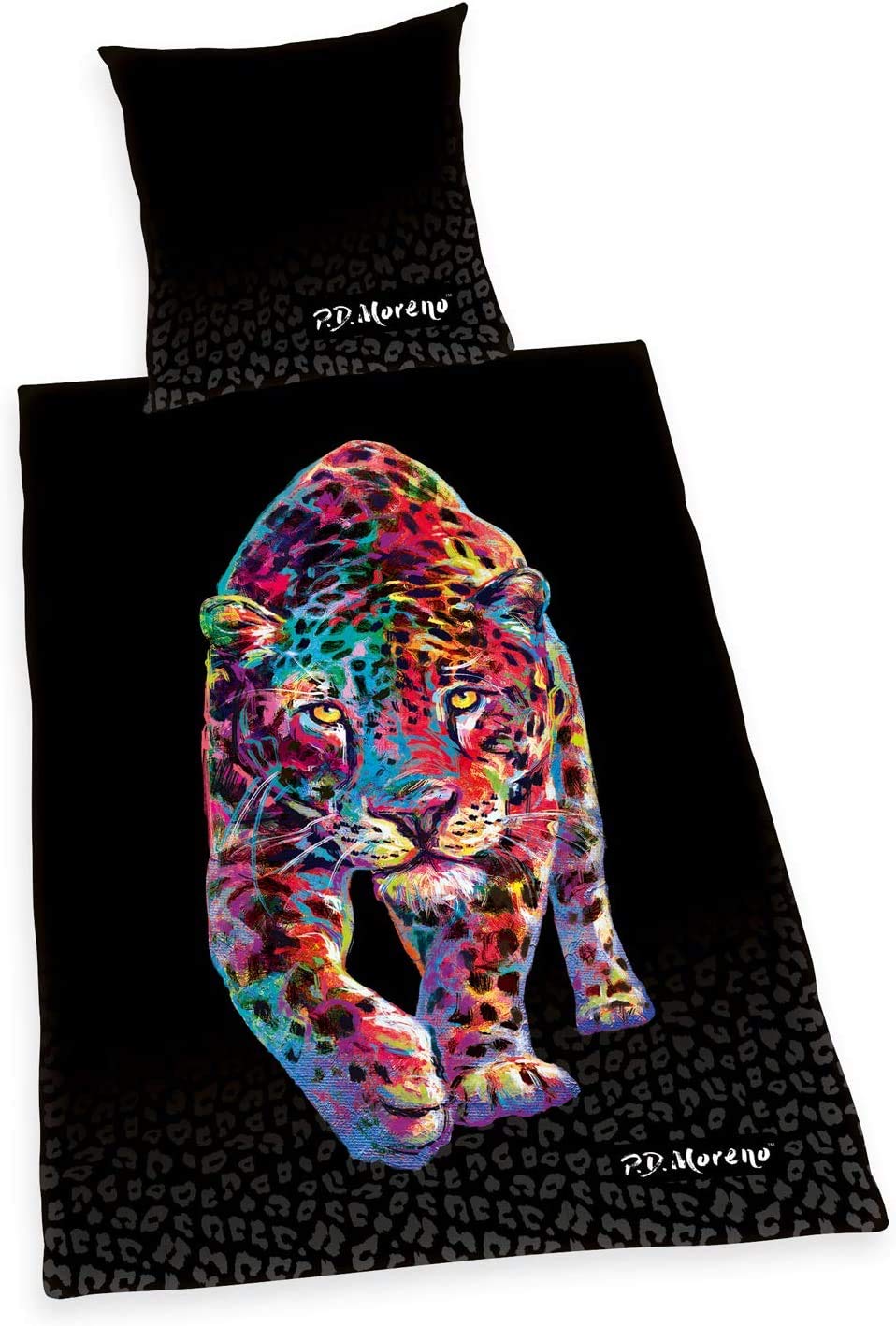 Parure de lit en satin de luxe Jaguar Artistique par P.D. Moreno 135 x 200 cm
