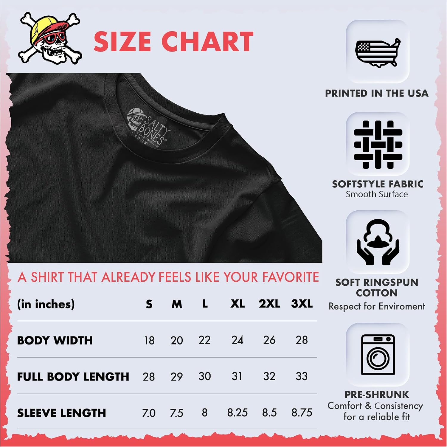 Salty Bones America's 250th Party in the USA 1776-2026 Patriotic USA Flag Graphic T-Shirt, Classic Fit, Printed in USA