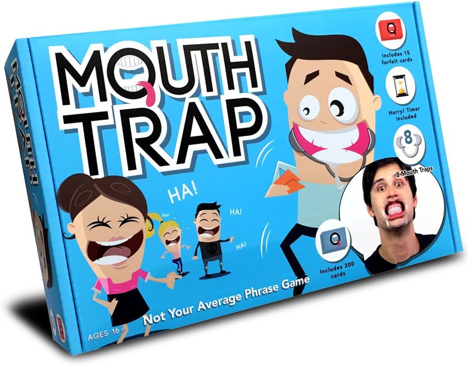 Mouth Trap the Loud Talking Mouthpiece Game with Forfeit Cards UK Edition