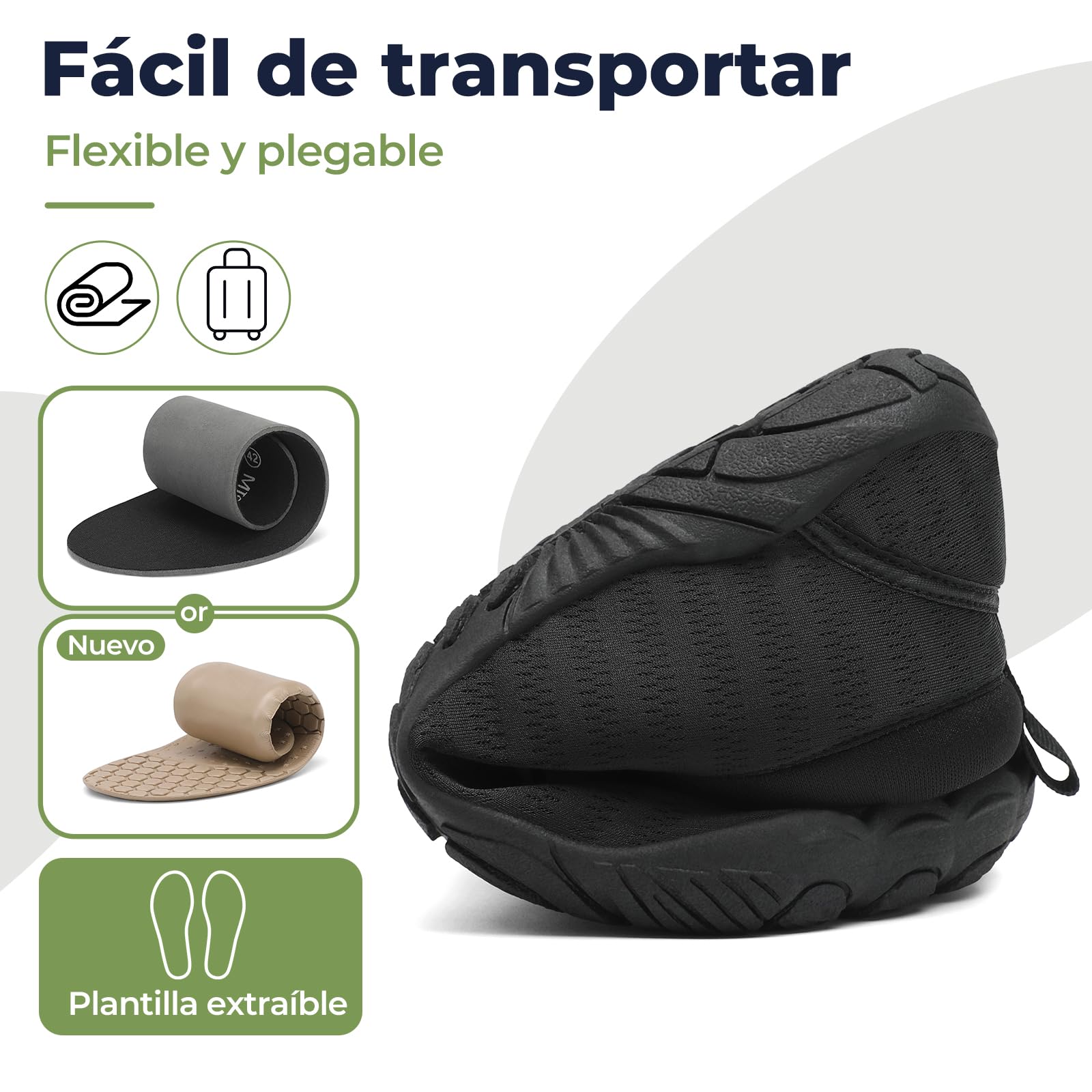 Mishansha Escarpines Hombre Mujer Secado Rápido con 13 Orificios de Drenaje Gr.36-46