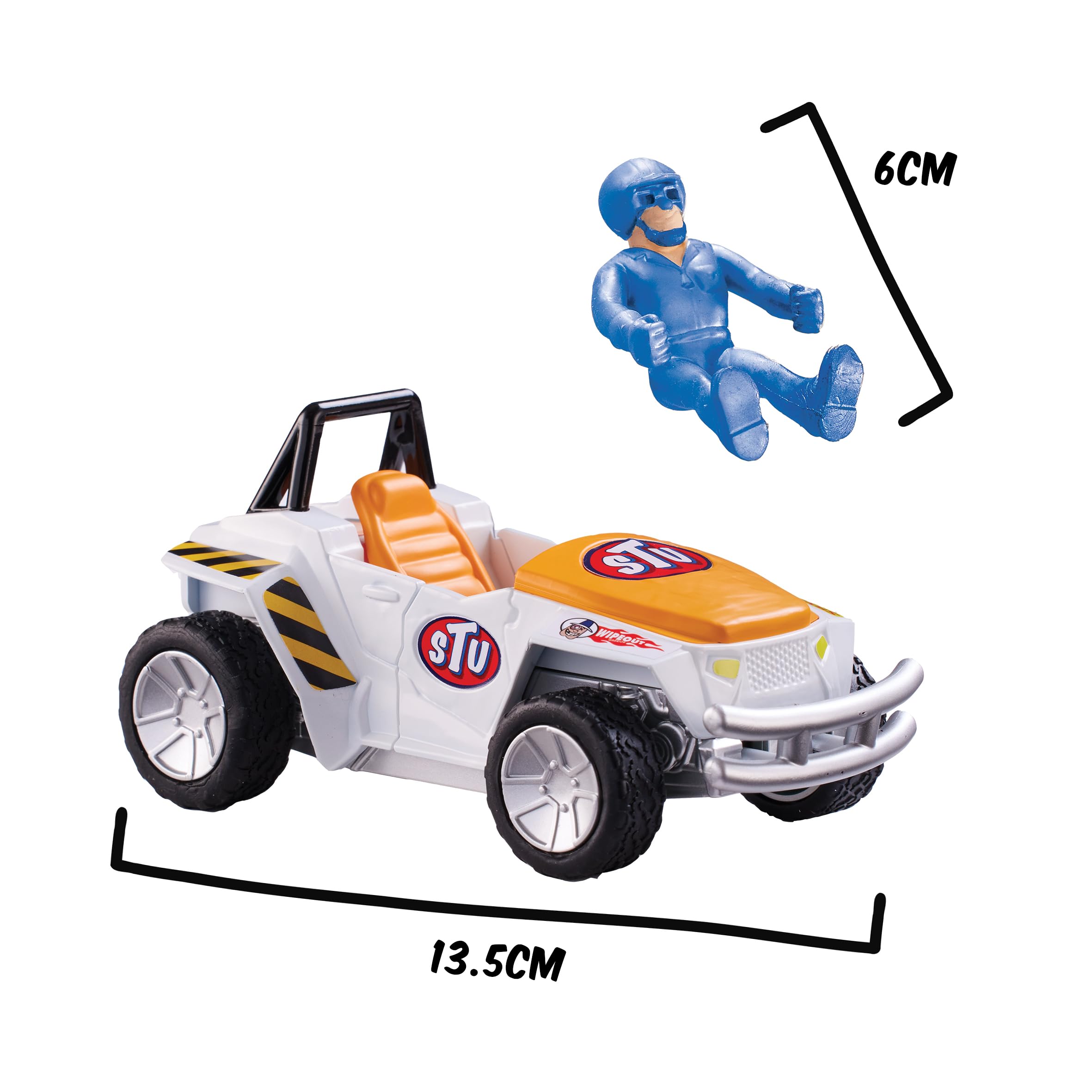 Stuntman Stu Smash and Crash Buggy Break apart stunt Set including ejectable parts toys Stunt toys, Multicolor, 7.5 centimeters - Image 3