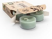 Vista 8 de Velas de té Pure Sandalwood de alta calidad, altamente perfumadas con aceites esenciales, 6 velas de té blancas, hermosa luz de velas, fabricadas
